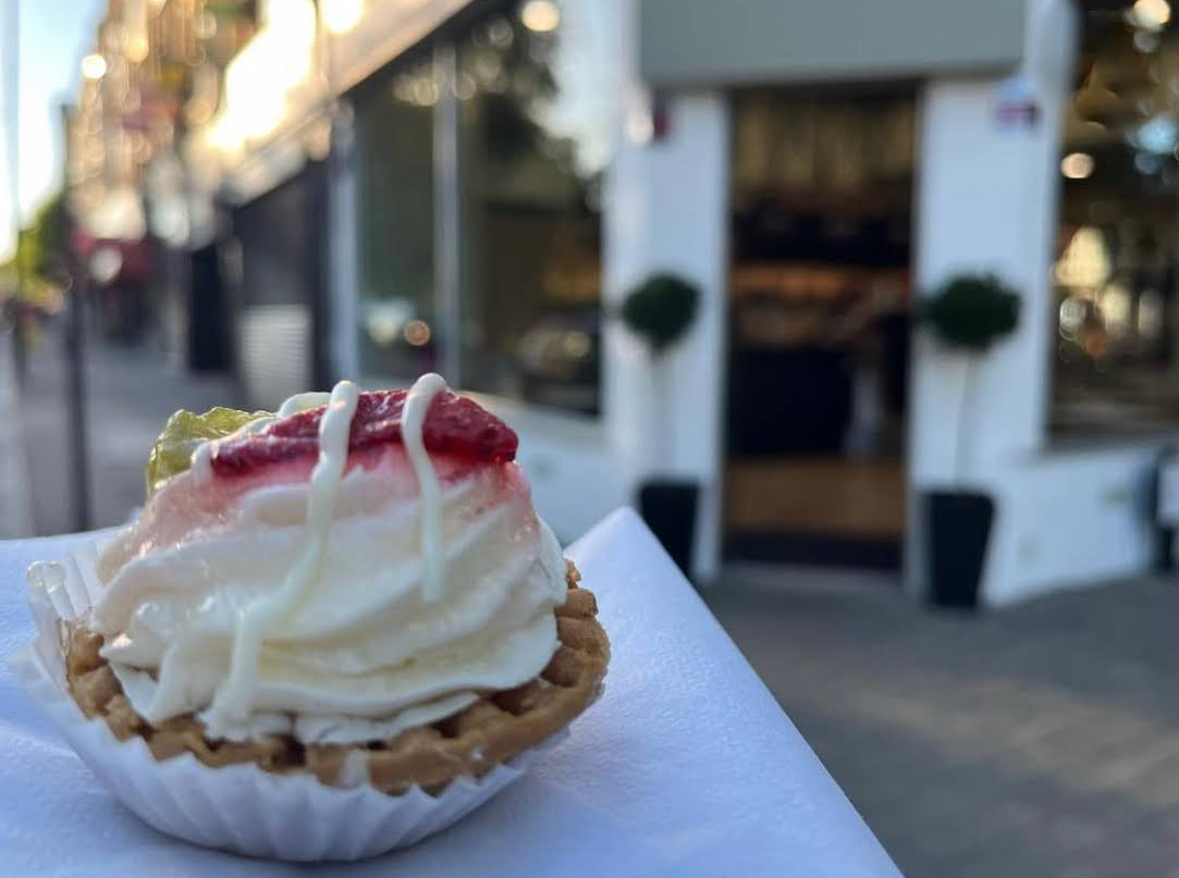 Celebration cakes in the window
